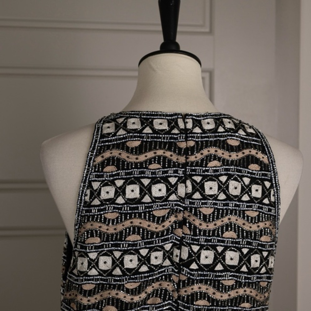Chaudry Full Sequin Silk Top Art Deco Cocktail Glam Special Occasion Sz M NEW - Picture 9 of 11